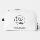 Logo und Text für saubere Geschäfte l Werbung weiß Waschbeutel (Vorderseite)