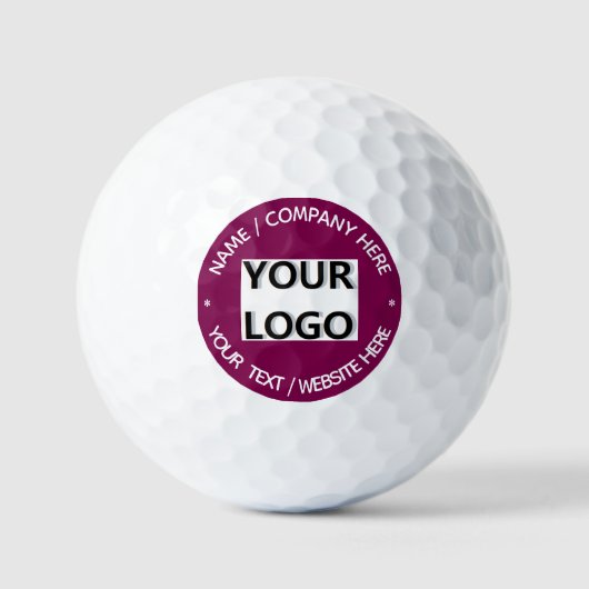 Logo und Text geprägte Stempel Golfbälle Vorlage (Vorderseite)