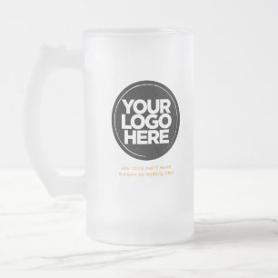 Logo und Text Mattglas Bierglas