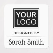 Logo und Text mit Trennstrich Etiketten (Design 2)