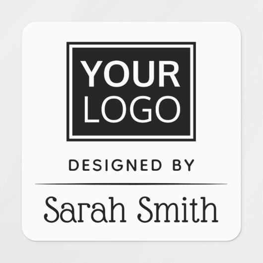 Logo und Text mit Trennstrich Etiketten (Design 1)