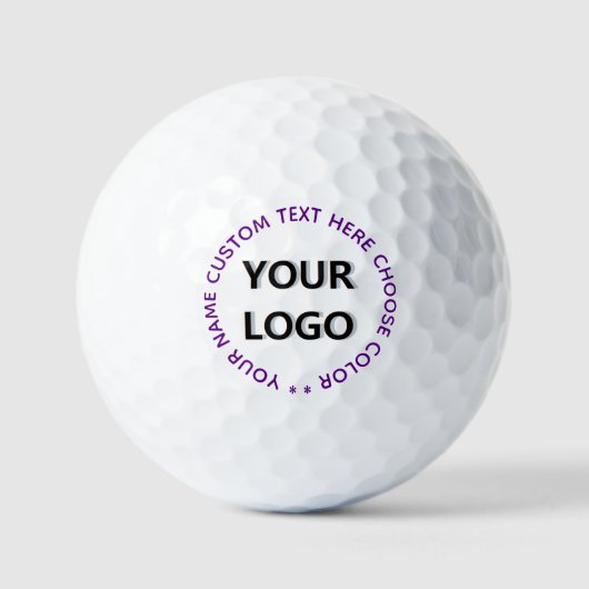 Logo und Text Stempel Golfbälle Beispiel (Vorderseite)