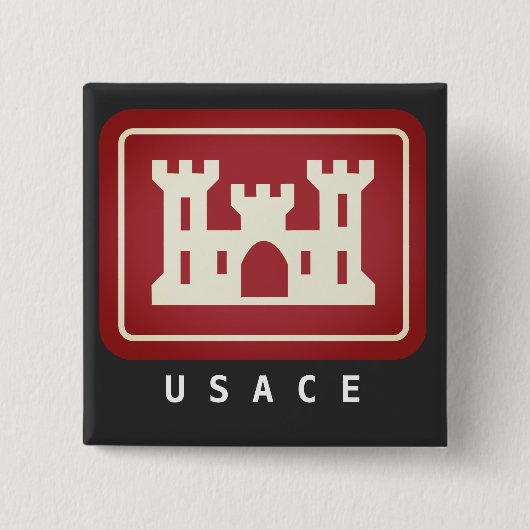 Logo und Text von USACE Button (Vorderseite)