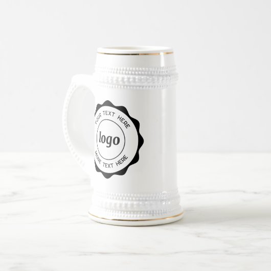 Logo- und Text-Werbemarken Bierglas (Vorderseite Links)