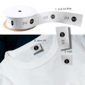 Logo- und Textzeichen beim Nähen Satinband