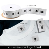 Logo- und Textzeichen beim Nähen Satinband