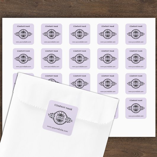 Logo und Website Custom Square Lavendel Quadratischer Aufkleber