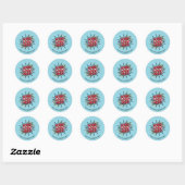 Logo und Website Hochladen Blue Round Stickers She (Blatt)