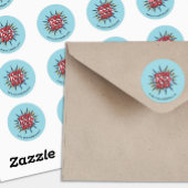 Logo und Website Hochladen Blue Round Stickers She