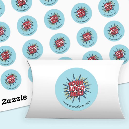 Logo und Website Hochladen Blue Round Stickers She