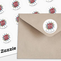 Logo und Website-spezifische White Round-Stickers-