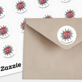 Logo und Website-spezifische White Round-Stickers- Runder Aufkleber