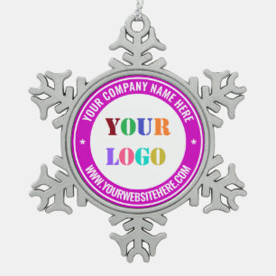 Logo und Weihnachtsdekoration für benutzerdefinier Schneeflocken Zinn-Ornament