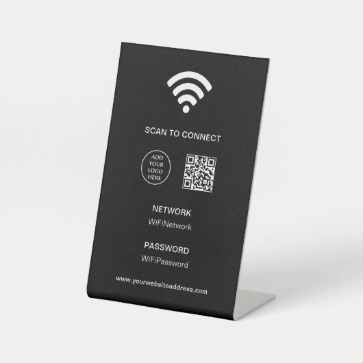 Logo-Unternehmen Corporate Scan Connect WiFi Sockelschild (Vorderseite)