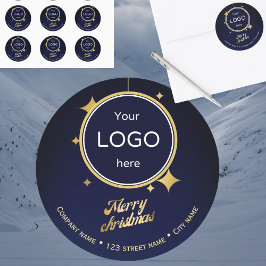 Logo-Unternehmen Weihnachten 2024 Goldaufkleber Runder Aufkleber