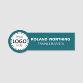 Logo-Upload - Aquamarines, einfaches und modernes Namensschild (Vorderseite)