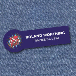 Logo-Upload - Blaues modernes Personal Namensschild