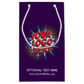 Logo-Upload für Lila Business Kleine Geschenktüte (Rückseite)