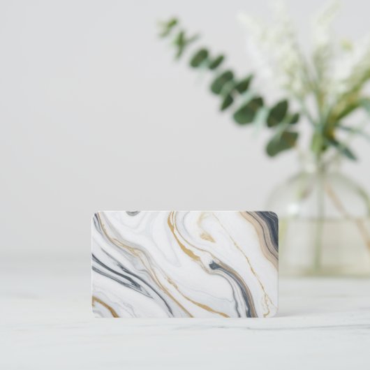 Logo Upload Marble Effect Appointment Visitenkarte (Stehend Vorderseite)