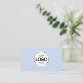 Logo Upload Modern Einfach Termin Blau Visitenkarte (Stehend Vorderseite)