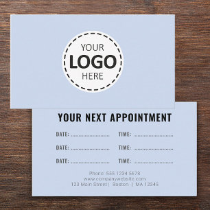 Logo Upload Modern Einfach Termin Blau Visitenkarte