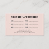 Logo Upload Modern Einfach Termin Blush Visitenkarte (Rückseite)
