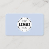 Logo Upload Modern Einfach Termin Hellblau Visitenkarte (Vorderseite)