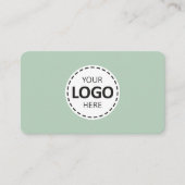 Logo Upload Modern Einfach Termin Oliven Grün Visitenkarte (Vorderseite)