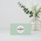 Logo Upload Modern Einfach Termin Oliven Grün Visitenkarte (Stehend Vorderseite)
