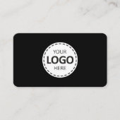 Logo Upload Modern Einfach Termin Schwarz Visitenkarte (Vorderseite)