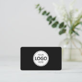 Logo Upload Modern Einfach Termin Schwarz Visitenkarte (Stehend Vorderseite)