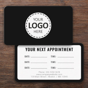 Logo Upload Modern Einfach Termin Schwarz Visitenkarte