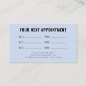 Logo Upload Modern Simple Appointment Blue Visitenkarte (Rückseite)