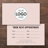Logo Upload Modern Simple Appointment Blush Visitenkarte