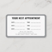Logo Upload Modern Simple Appointment Gray Visitenkarte (Rückseite)