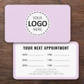 Logo Upload Modern Simple Appointment Lavender Visitenkarte