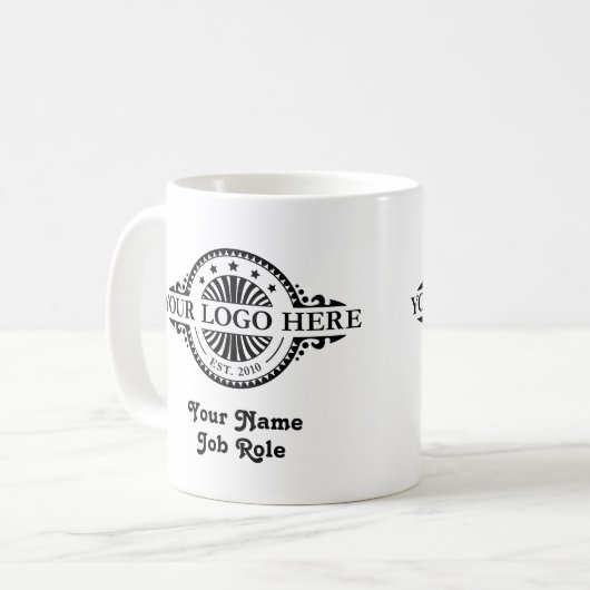 Logo-Upload, Name/Rolle des Unternehmens, Tasse de (Vorderseite Links)