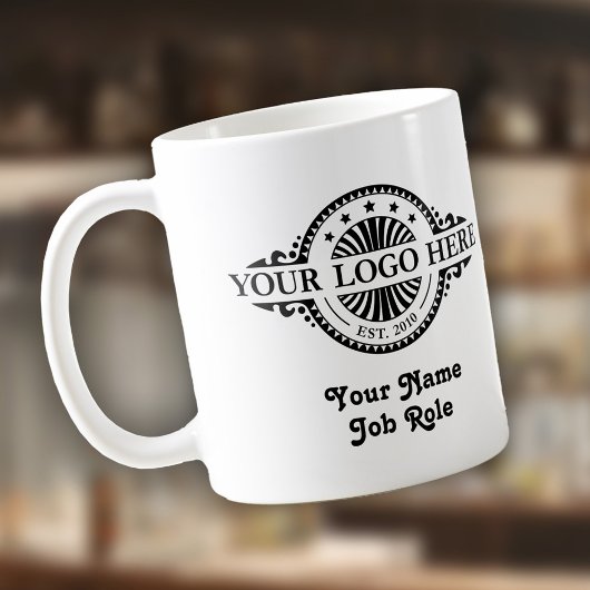 Logo-Upload, Name/Rolle des Unternehmens, Tasse de