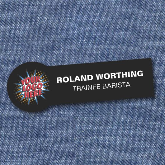 Logo-Upload - Schwarz - Modernes Personal Namensschild