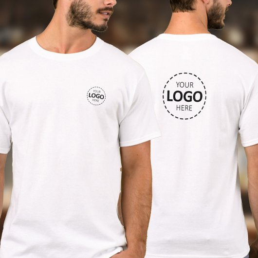 Logo-Upload-Shirt - Mitarbeiter für Front & Back-L T-Shirt