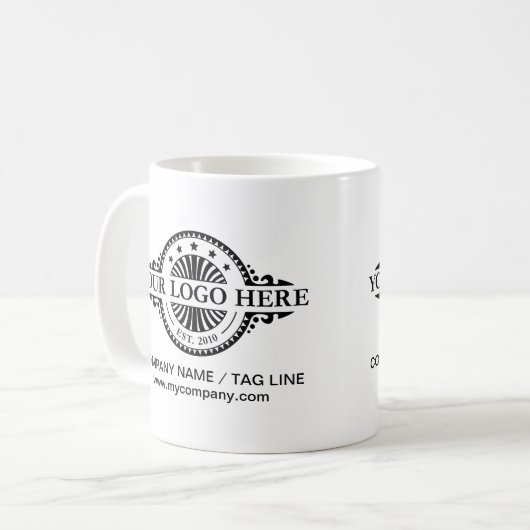 Logo-Upload, Webadresse, Beruflicher Geschäftsbetr Kaffeetasse (Vorderseite Links)