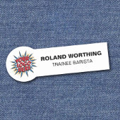 Logo-Upload - Weißes modernes Personal Namensschild