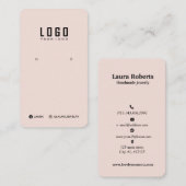 Logo-Verleihkarte Social Media Pastellrosa Visitenkarte (Vorne/Hinten)