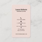 Logo-Verleihkarte Social Media Pastellrosa Visitenkarte (Rückseite)