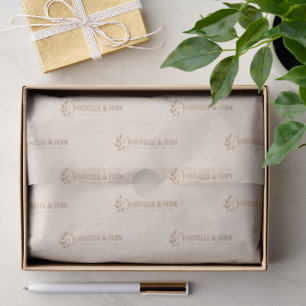 Logo-Verpackung mit cremefarbenem Aufdruck Seidenpapier