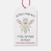 Logo "verziert Bee Custom Honey" Geschenkanhänger (Vorderseite)
