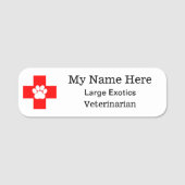 Logo Veterinary 3 Line Text Round Corner Namensschild (Vorderseite)