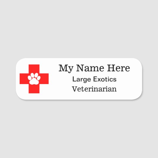 Logo Veterinary 3 Line Text Round Corner Namensschild (Vorderseite)