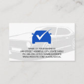 Logo-Visitenkarte für blaue Karos Visitenkarte (Rückseite)