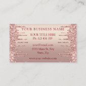 Logo-Visitenkarte - Rosen Gold Blush Glitzer Tropf Visitenkarte (Vorderseite)